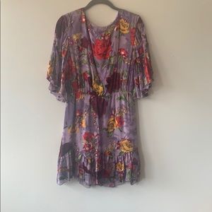 Purple flower patterns dress